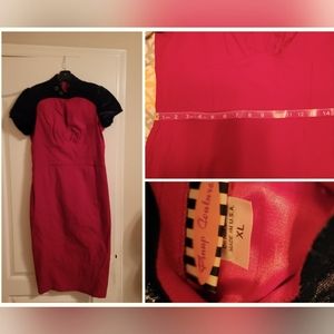 Pinup Couture Black Velvet Collar Peekaboo Dress